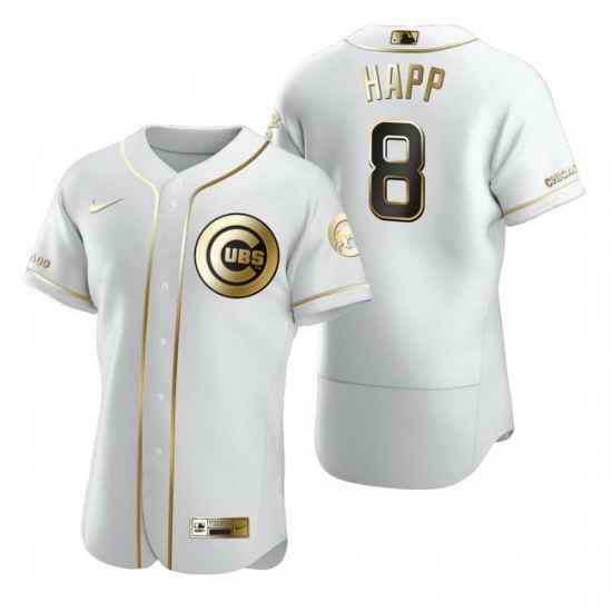 Chicago Cubs 8 Andre Dawson White Nike Mens Authentic Golden Edition MLB Jersey